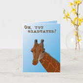 Carte de note d'obtention du diplôme de girafe (Fleur jaune)