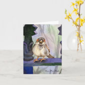 Carte de note docile de moineau (Fleur jaune)