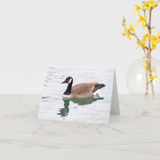 Carte de note d'oie canadienne (vide) (Fleur jaune)