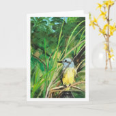Carte de note d'oiseau (Fleur jaune)