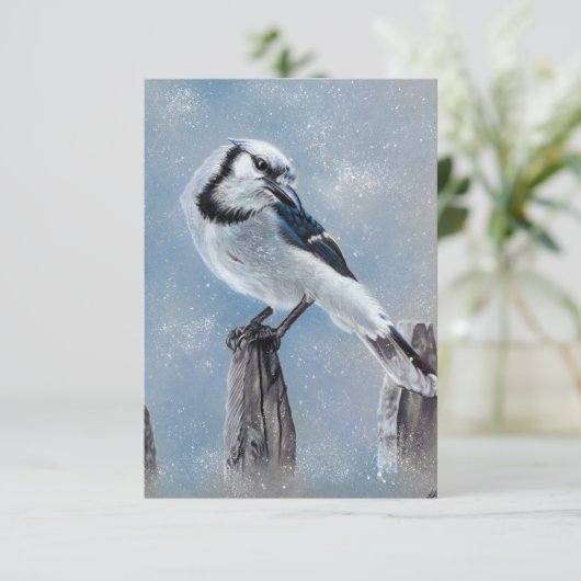 Carte de note d'oiseau de jay bleu (Debout devant)