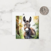 Carte de note Donkey Cute (Devant/Arrière en situation)