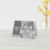 Carte de note d'orang-outan de bébé (Fleur jaune)