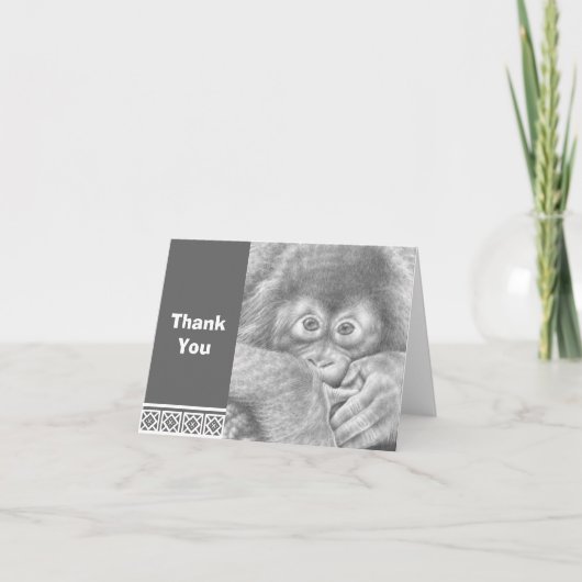 Carte de note d'orang-outan de bébé (Devant)