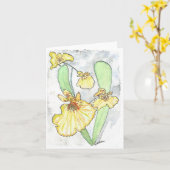 Carte de note d'orchidée jaune aquarelle avec enve (Fleur jaune)