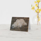 Carte de note d'ours blanc (Fleur jaune)