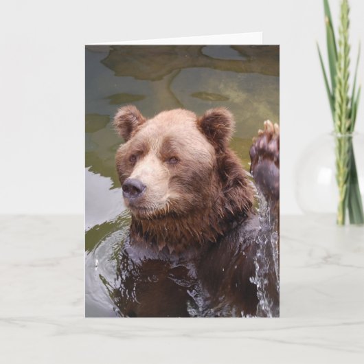 Carte de note d'ours Brown de bain (Devant)