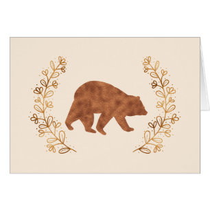 Carte de note d'ours et de couronne en bronze