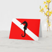 carte de note - drapeau de piqué d'hippocampe (Fleur jaune)