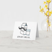 Carte de note drôle de lait et de moustache (Fleur jaune)