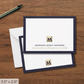 Carte de note du cabinet d'or Luxe Navy
