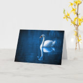Carte de note du cygne blanc sur les eaux bleues (Fleur jaune)