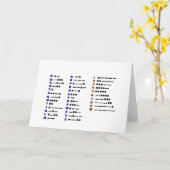 Carte de note du graphique de code Morse (Fleur jaune)