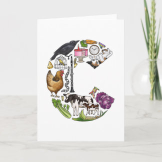 Carte de note du monogramme "C"