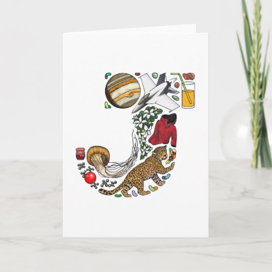 Carte de note du monogramme "J" (Devant)