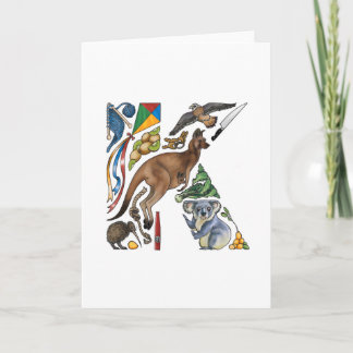 Carte de note du monogramme "K"