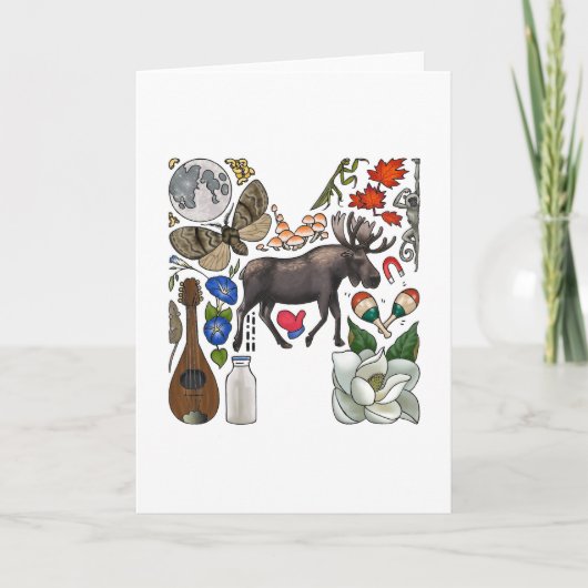 Carte de note du monogramme "M" (Devant)