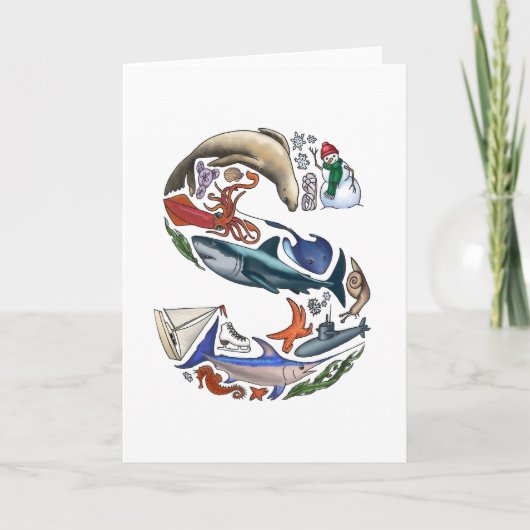 Carte de note du monogramme "S" (Devant)