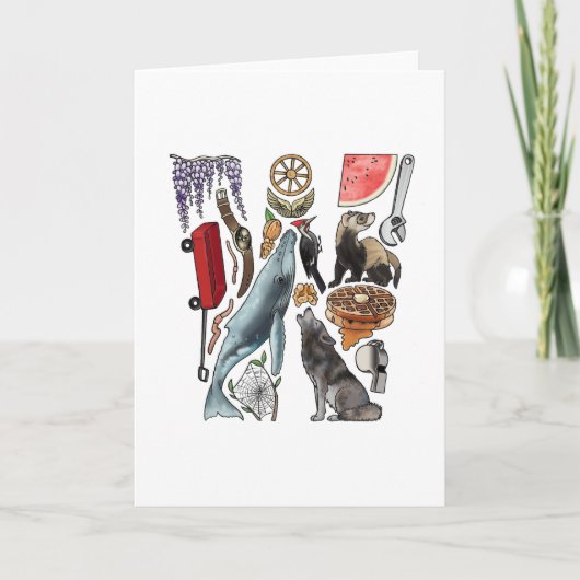 Carte de note du monogramme "W" (Devant)