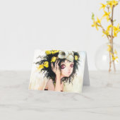 Carte de note du nid de l'oiseau (Fleur jaune)