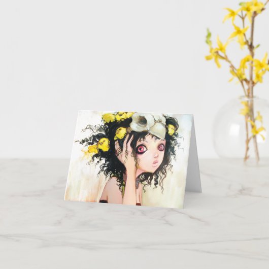 Carte de note du nid de l'oiseau (Fleur jaune)