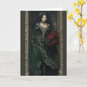 Carte de note Elegant Gothic Lady (Fleur jaune)