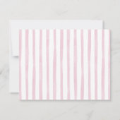 Carte de note élégante à rayures rose aquarelle (Dos)