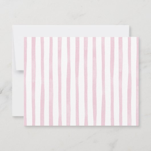 Carte de note élégante à rayures rose aquarelle (Dos)