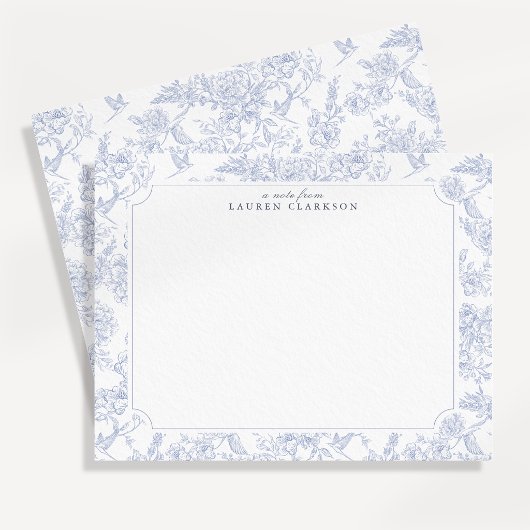 Carte de note élégante en toile bleue