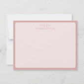Carte de note élégante et simple Rose Poussiéreuse (Devant)
