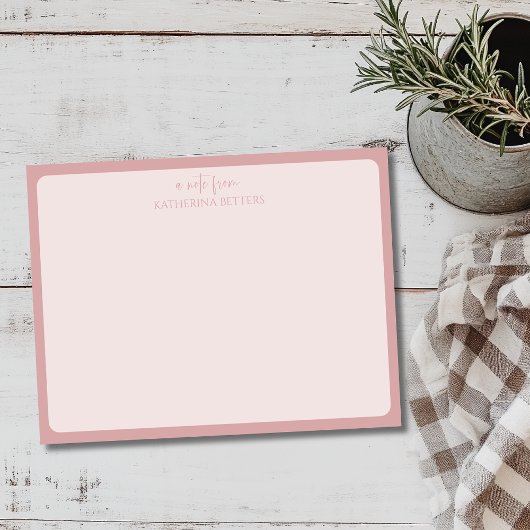 Carte de note élégante et simple Rose Poussiéreuse
