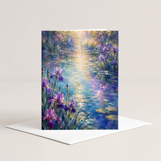 Carte de note en aquarelle Iris Reflections
