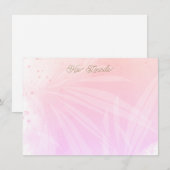 Carte de note en aquarelle rose assez personnalisé (Devant / Derrière)