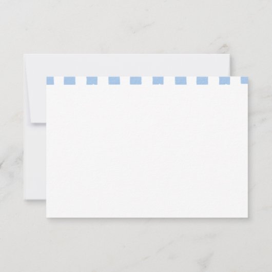 Carte de note en bande couleur Merci bleu (Dos)