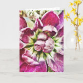 Carte de note en blanc peinte à la fleur Magenta (Fleur jaune)