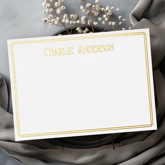 Carte de note en or véritable feuille d'or typogra