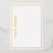 Carte de note en or véritable feuille d'or typogra (Recto)