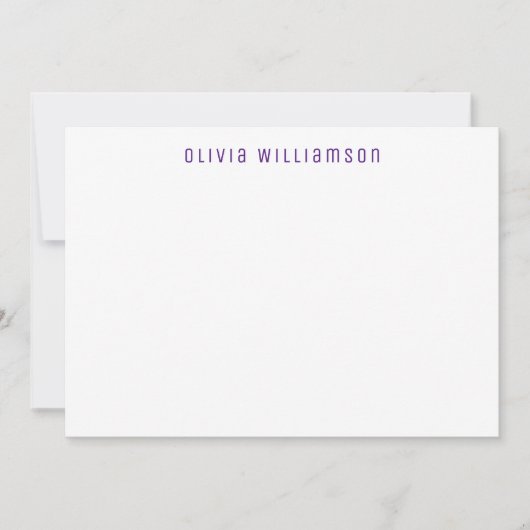 Carte de note en pourpre avec flèche géométrique (Devant)