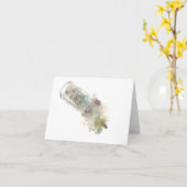 Carte de note en verre de mer (Fleur jaune)