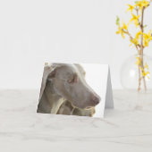Carte de note ennuyée de Weimaraner (Fleur jaune)