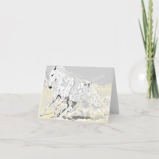 Carte de note Etalon blanc en mouvement (Devant)