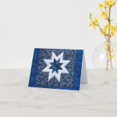 carte de note étoile bleue (Fleur jaune)