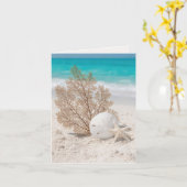 Carte de note Éventail marin avec dollar de sable (Fleur jaune)