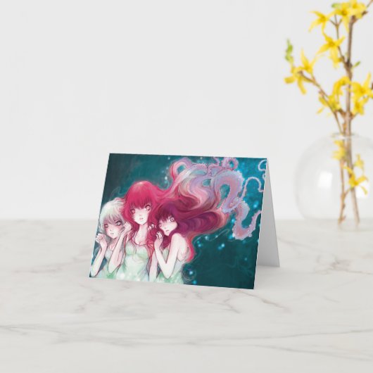 Carte de note fâchée d'univers (Fleur jaune)