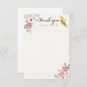 Carte de note féerique de Merci (Devant / Derrière)