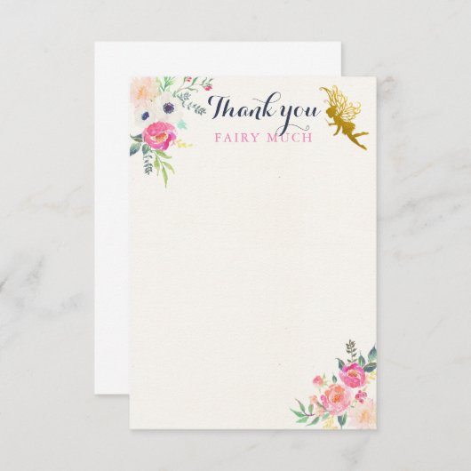 Carte de note féerique de Merci (Devant / Derrière)