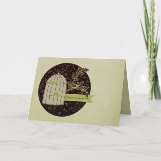 Carte de note Félicitations Birdcage (Devant)