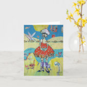 carte de note "Femme avec du poisson d'or (Fleur jaune)