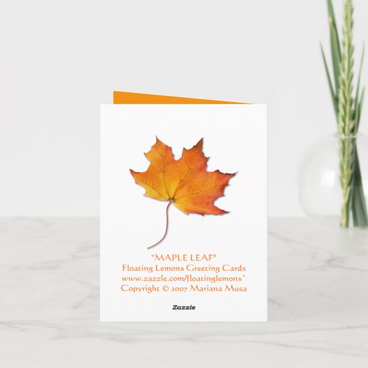 Carte de note Feuille d'érable (Dos)