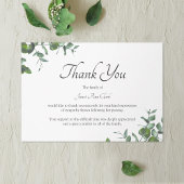 Carte de note Feuille verte Merci funéraire